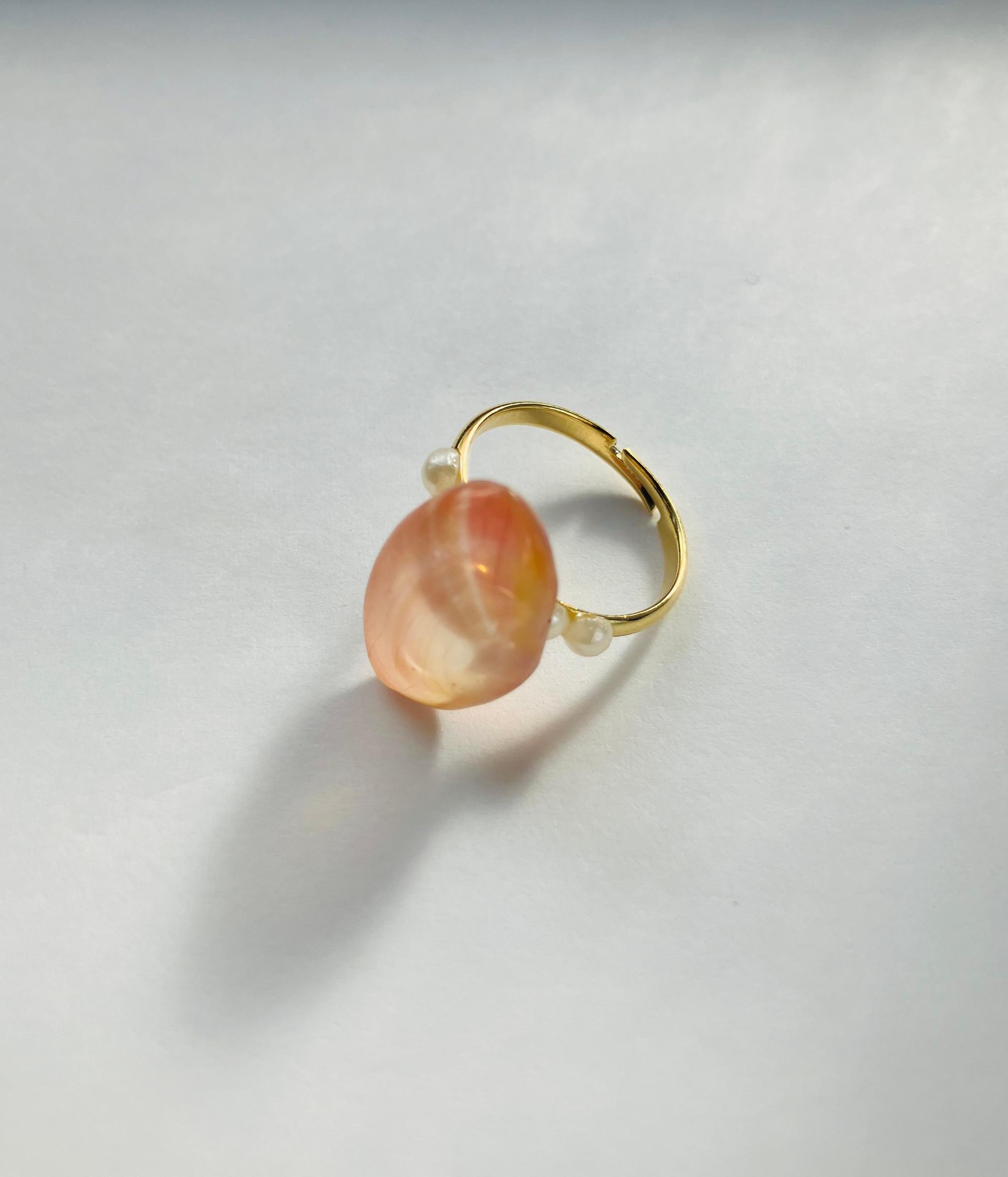 桜貝のピンキーリング